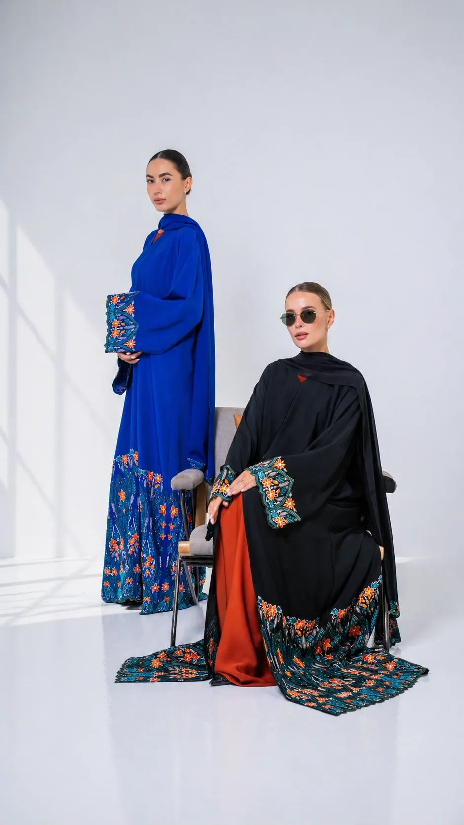 Nida Floral Embroidered Stone Abaya