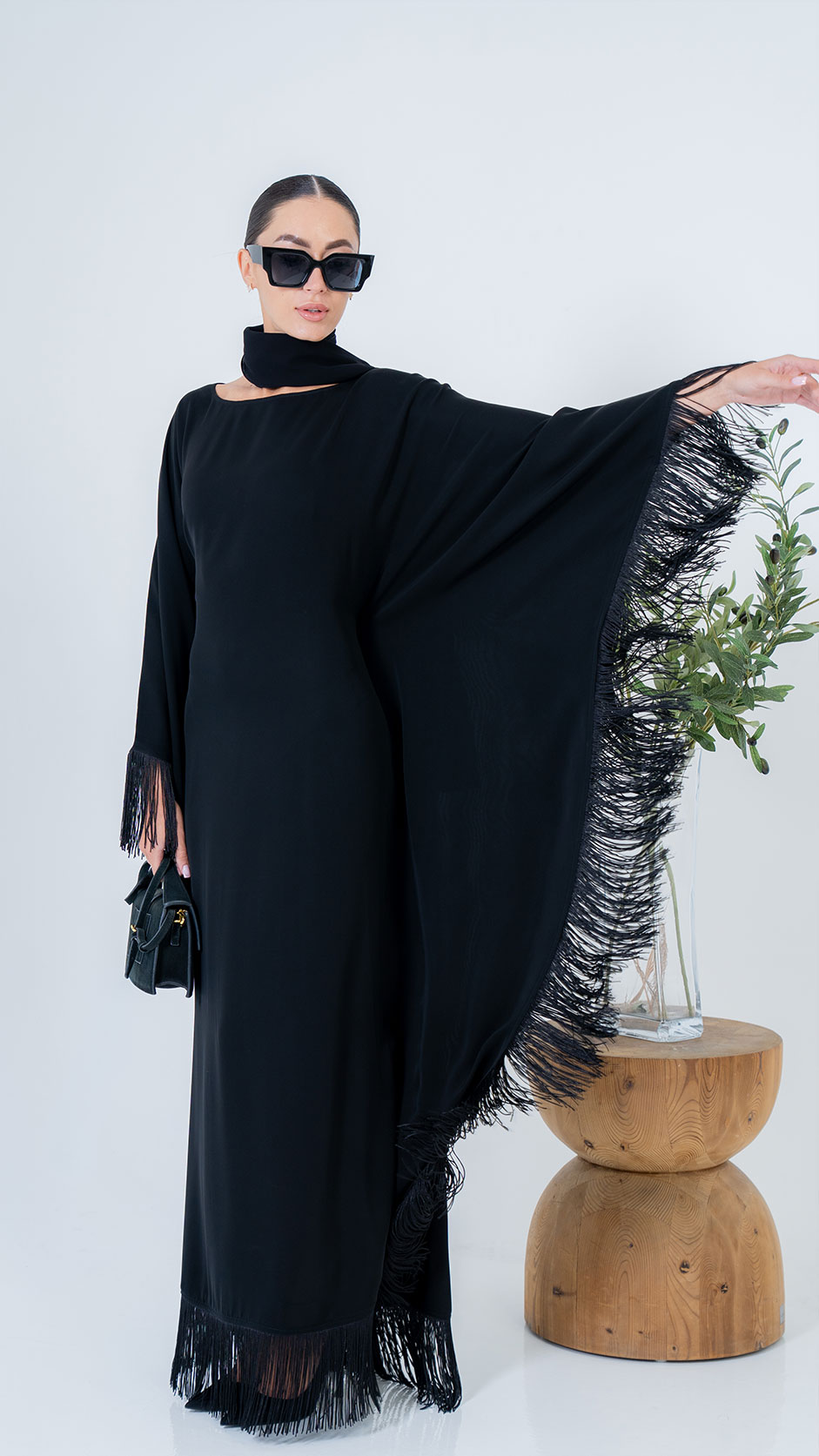 Butterfly Lace Open Abaya