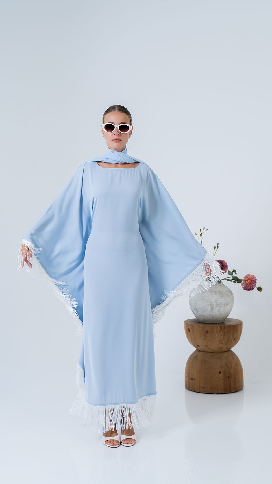 Butterfly Lace Open Abaya