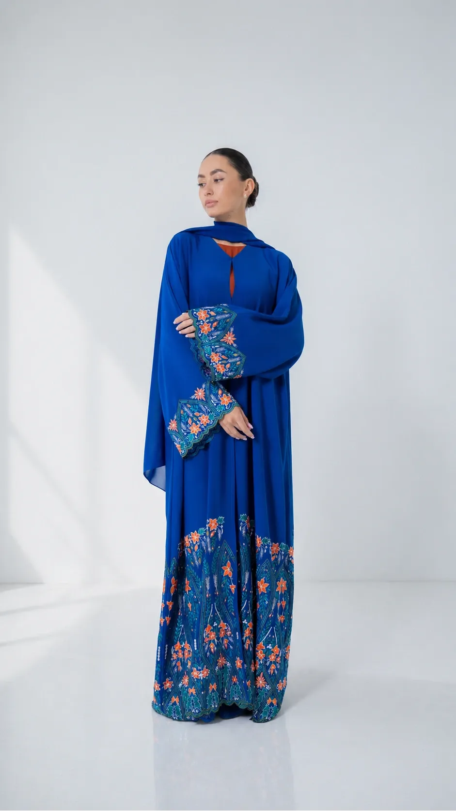 Nida Floral Embroidered Stone Abaya