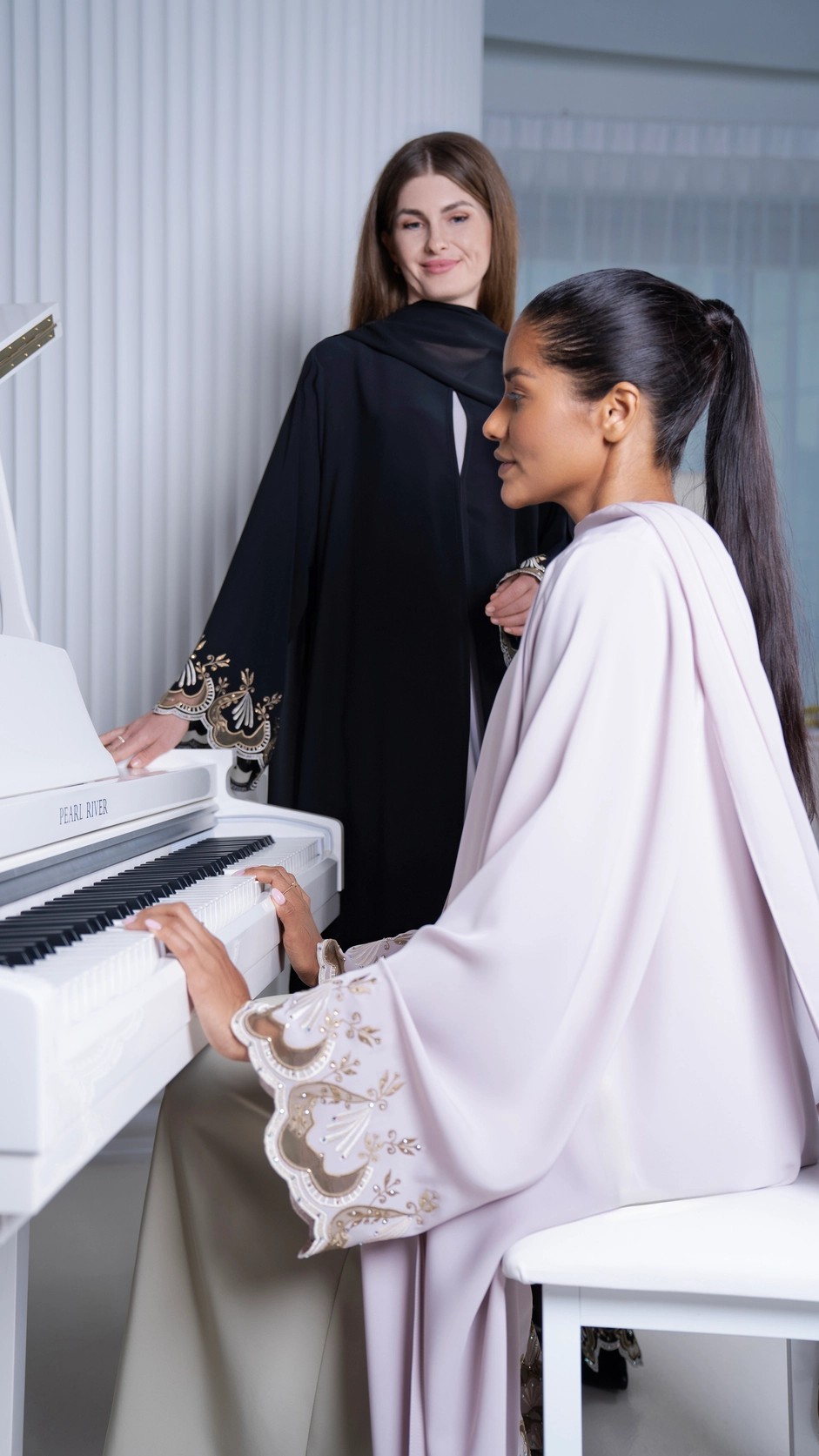 Elegant Computer Embroidered Nida Abaya
