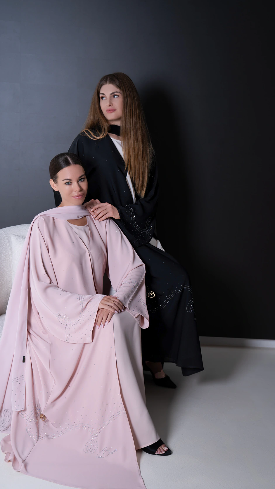 Stones Details Embroidered Nida Abaya