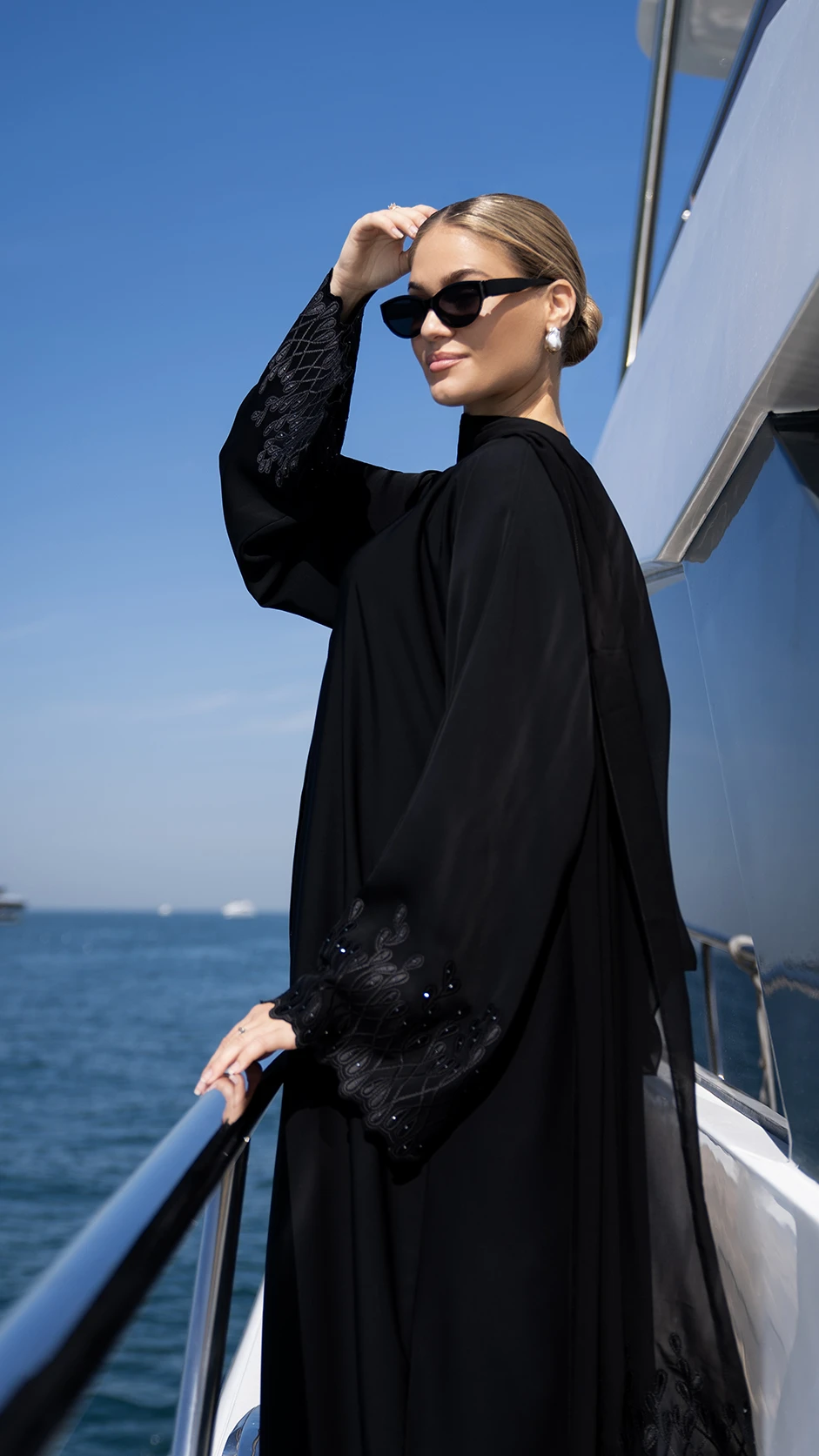 Floral Embroidered Nida Abaya