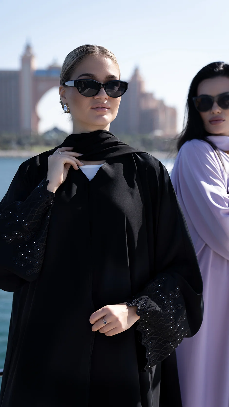 Floral Embroidered Nida Abaya