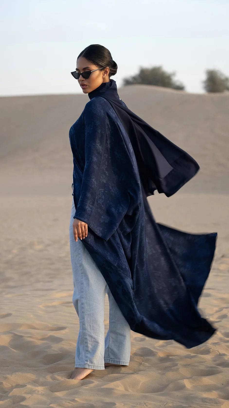 Self-Printed Viscose Open Abaya