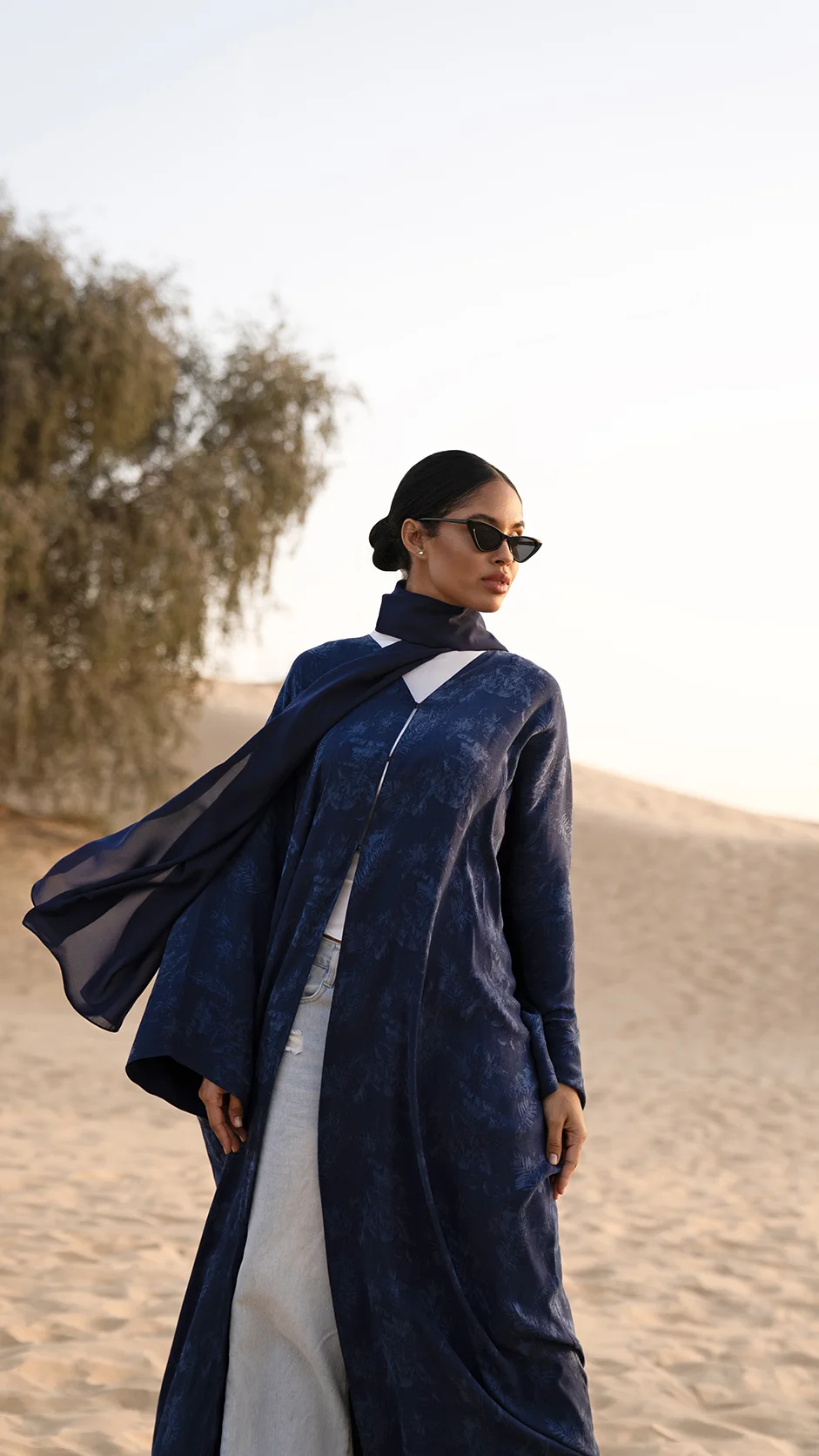 Self-Printed Viscose Open Abaya