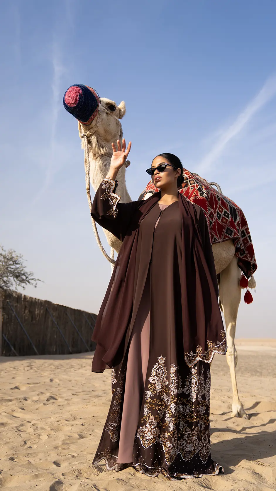 Computer Machine Embroidery Nida Abaya with Stones