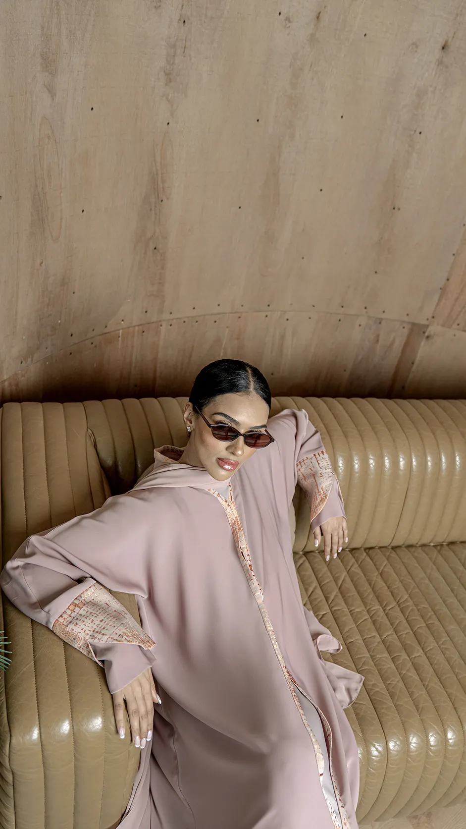 Piping Detail Abaya with Cuffed Sleeves