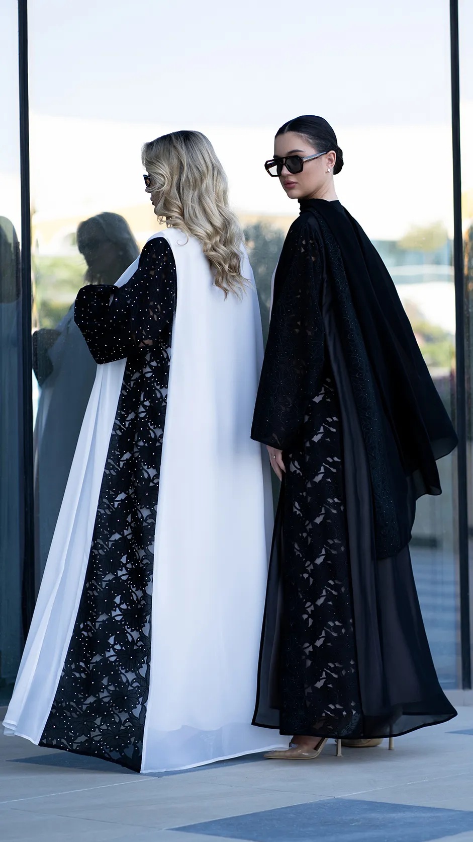 Chiffon Abaya with Lace Details