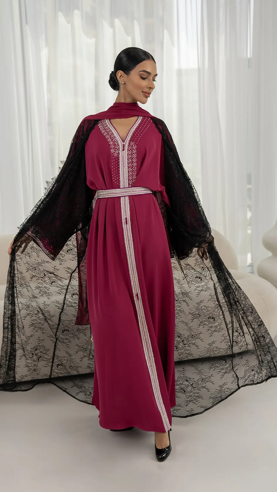 Stone Jalabiya with Dantel Cover