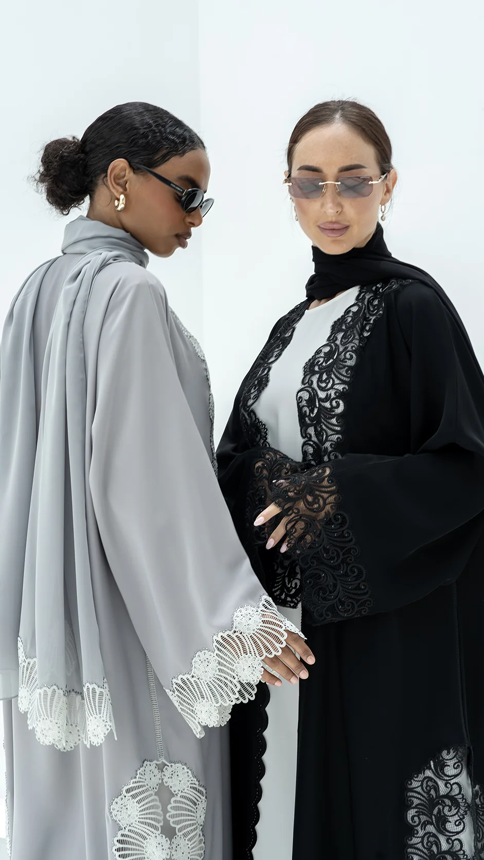 Luxury Lace Embroidery Abaya with Stones