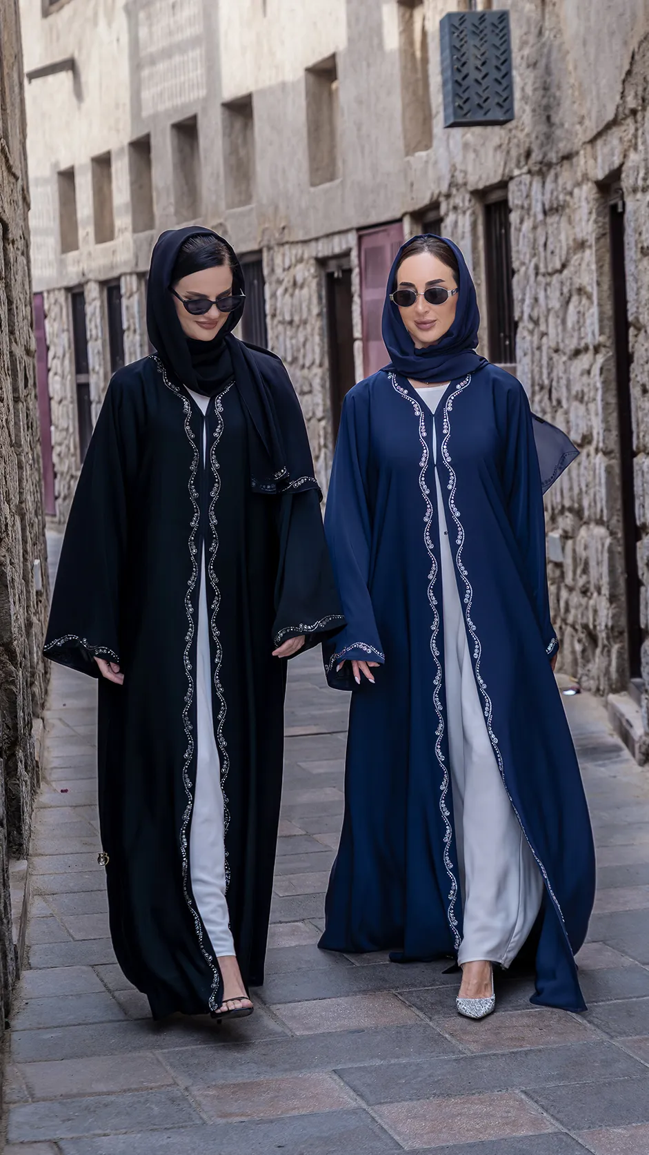 Nida Open Abaya with Stones Nida Open Abaya with Stones