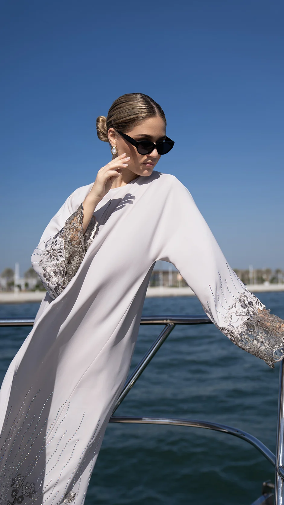 Lace Stone Embroidered Abaya