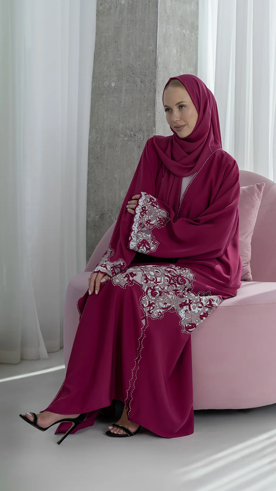 Laser Cut Stone Abaya