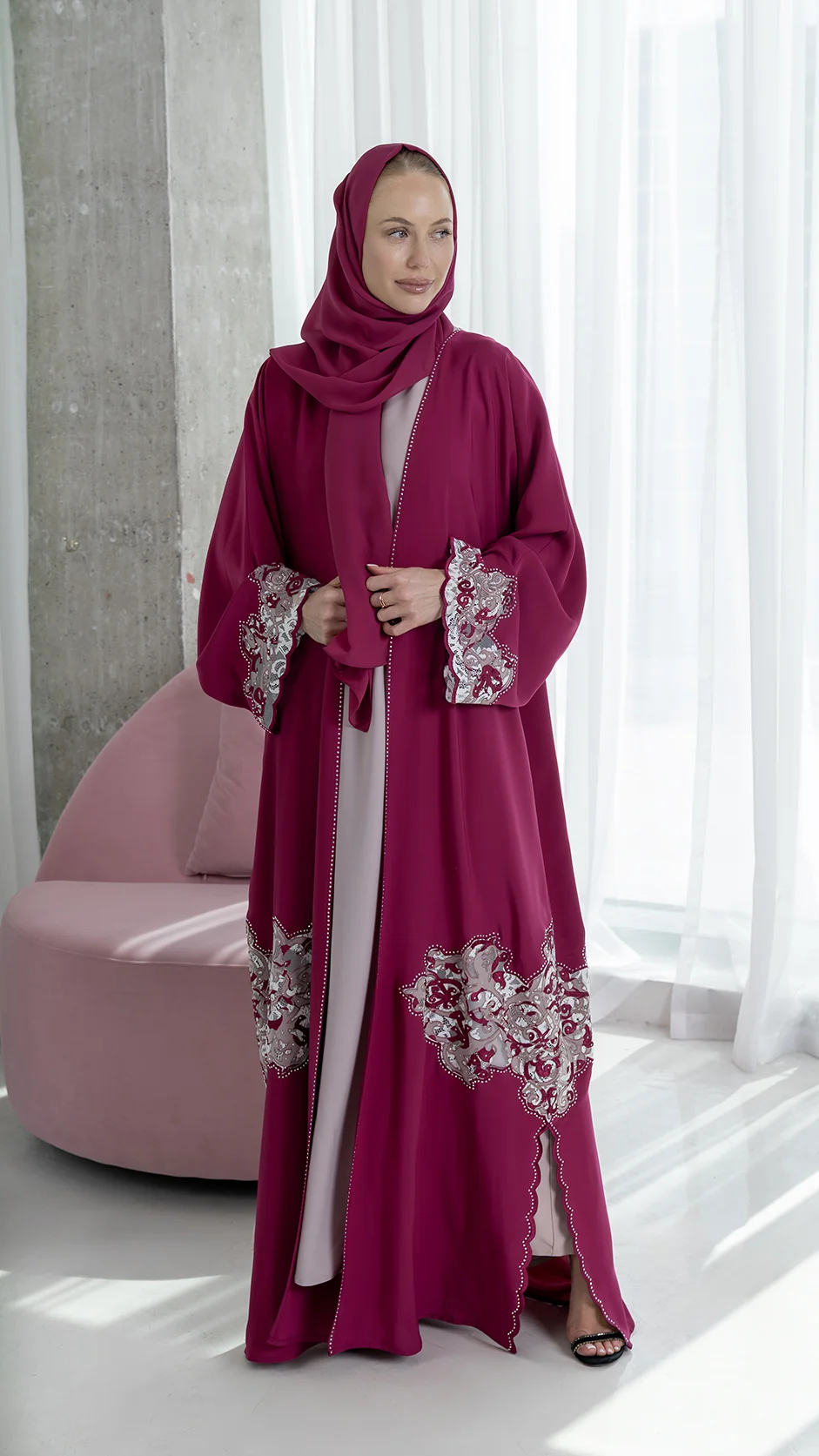 Laser Cut Stone Abaya