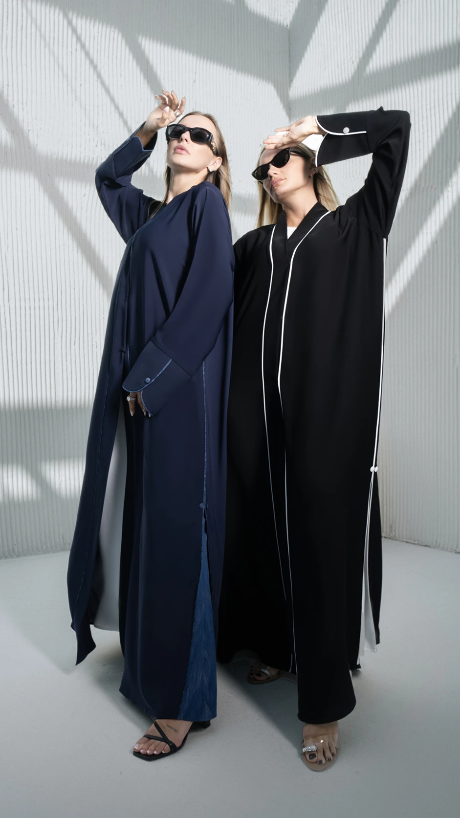 عباية مفتوحة بسيطة مع بايبينغ