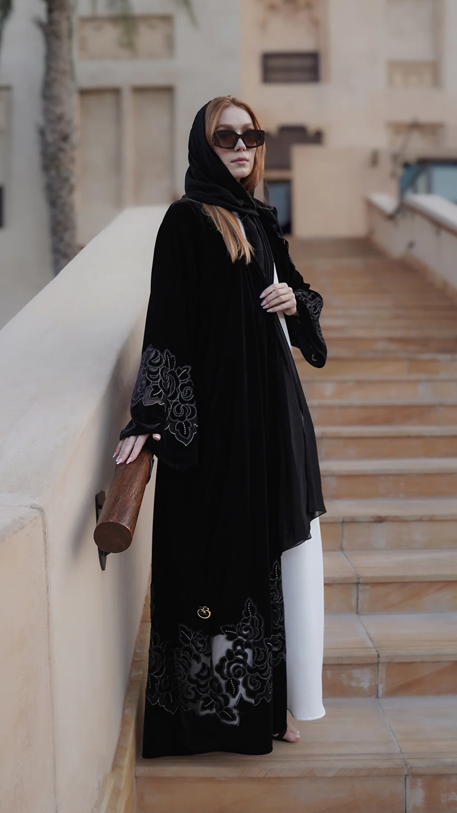 Premium Black Open Abaya