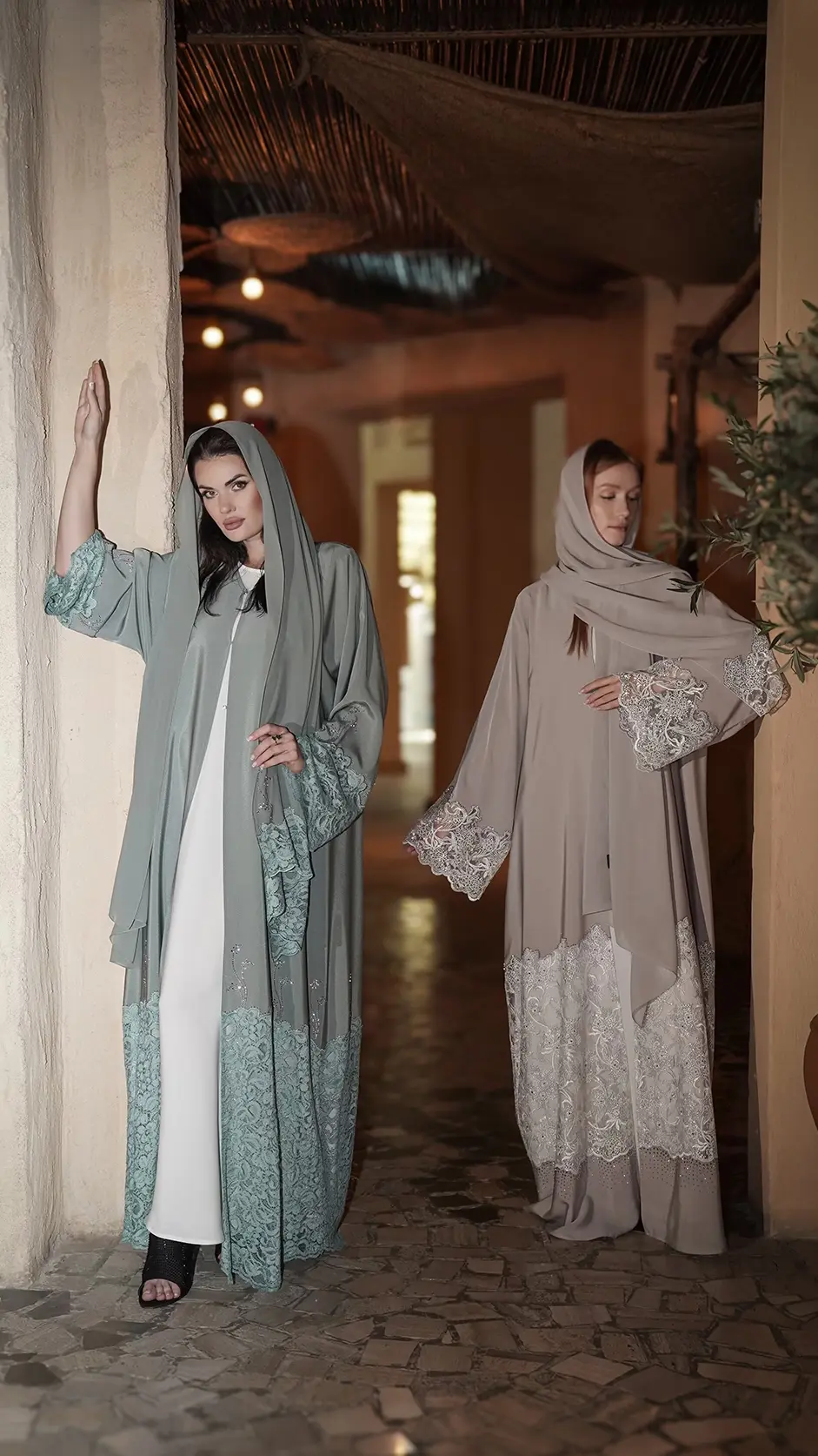 Premium Dantel Lace Embroidered Abaya with Stones Premium Dantel Lace Embroidered Abaya with Stones