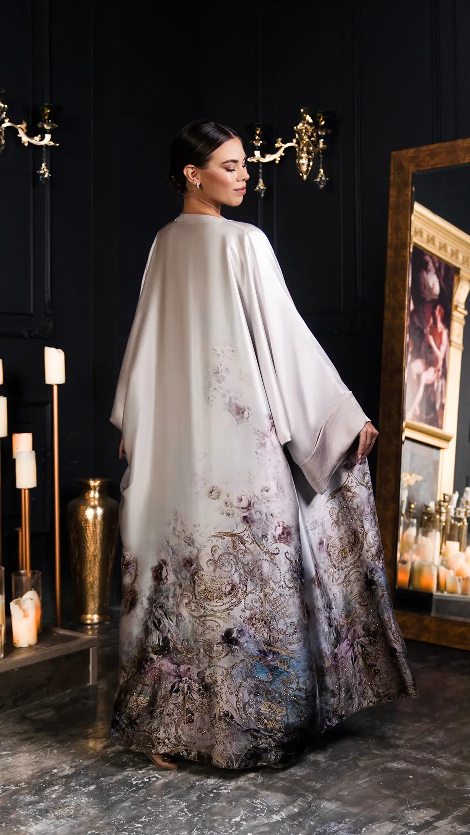 Premium Double-Faced Silk Stone Abaya