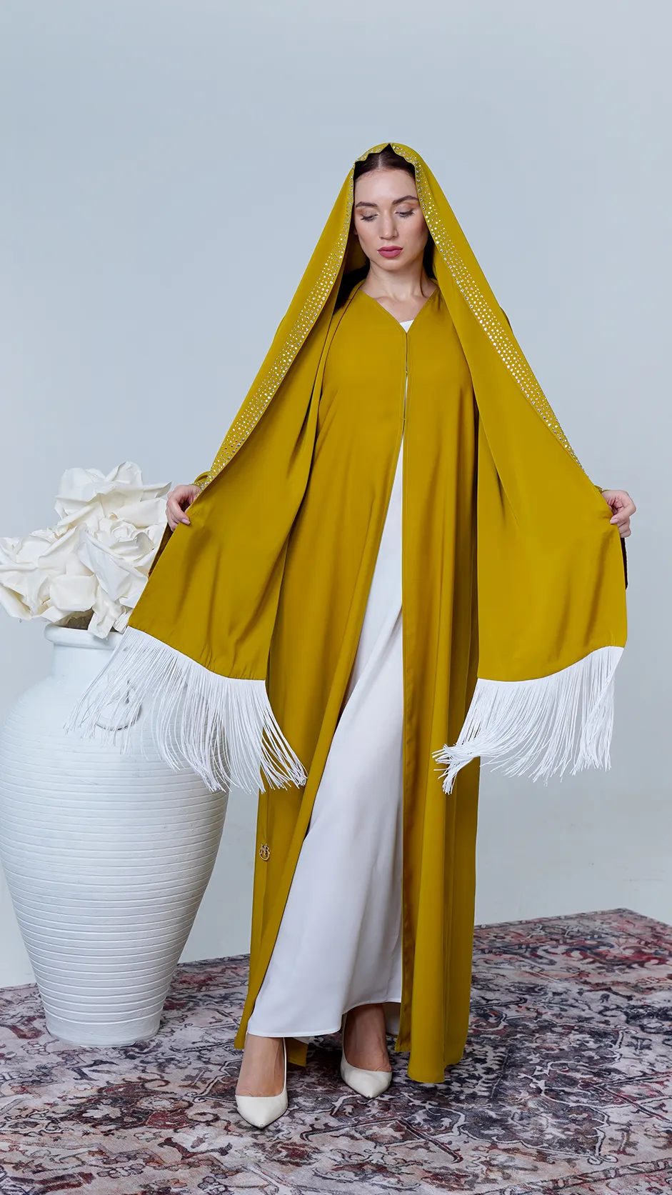 Premium Open Abaya with Stone Embellishments