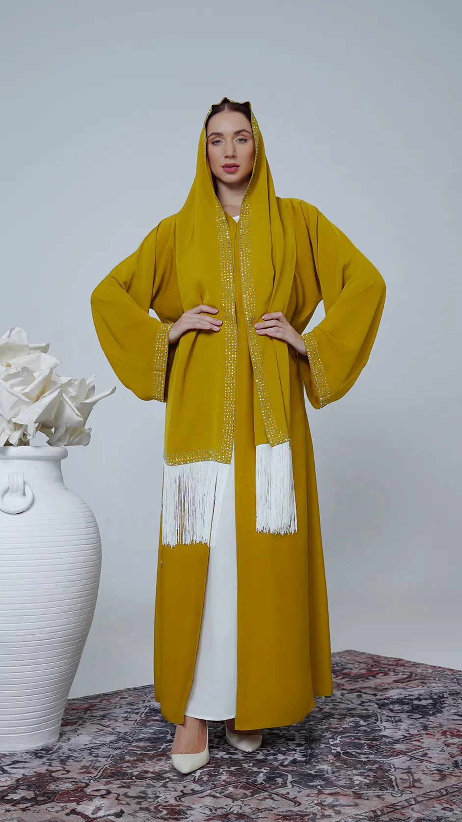 Premium Open Abaya with Stone Embellishments