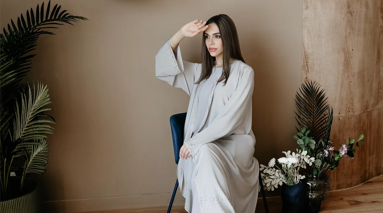 custom abaya made from Nida fabric