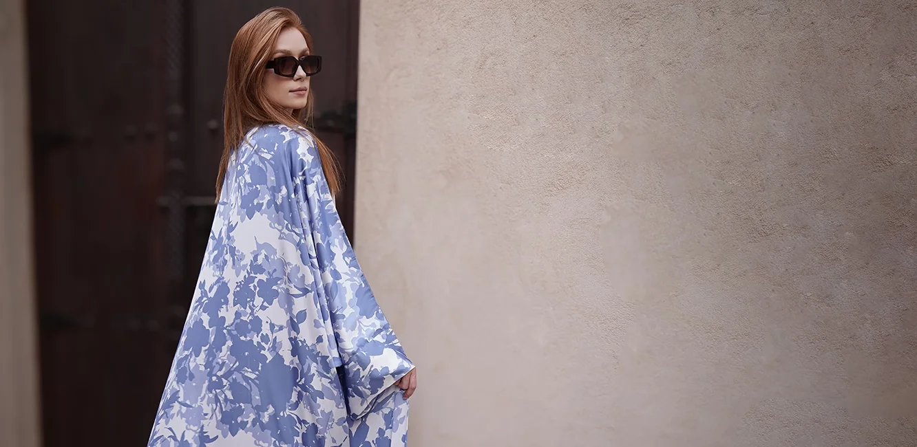 an abaya made from silk fabric