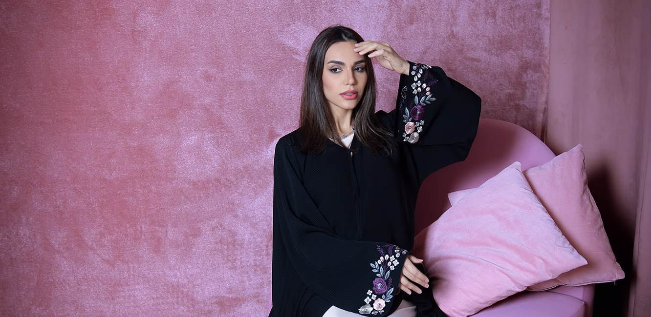 chiffon abayas with crystal stones