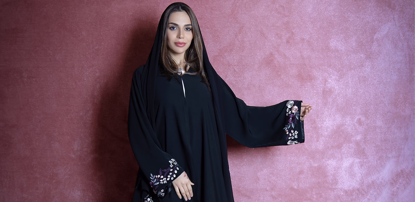 abaya with floal embroidery